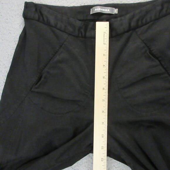 Alembika Womens Barrel Leg Pants size 3 Balloon Jogger Stretch Black Minimal - Picture 6 of 8